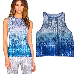 Pink Lotus Stony Corals Attract Graphic Sports Tank Top Women Color Blue Size S